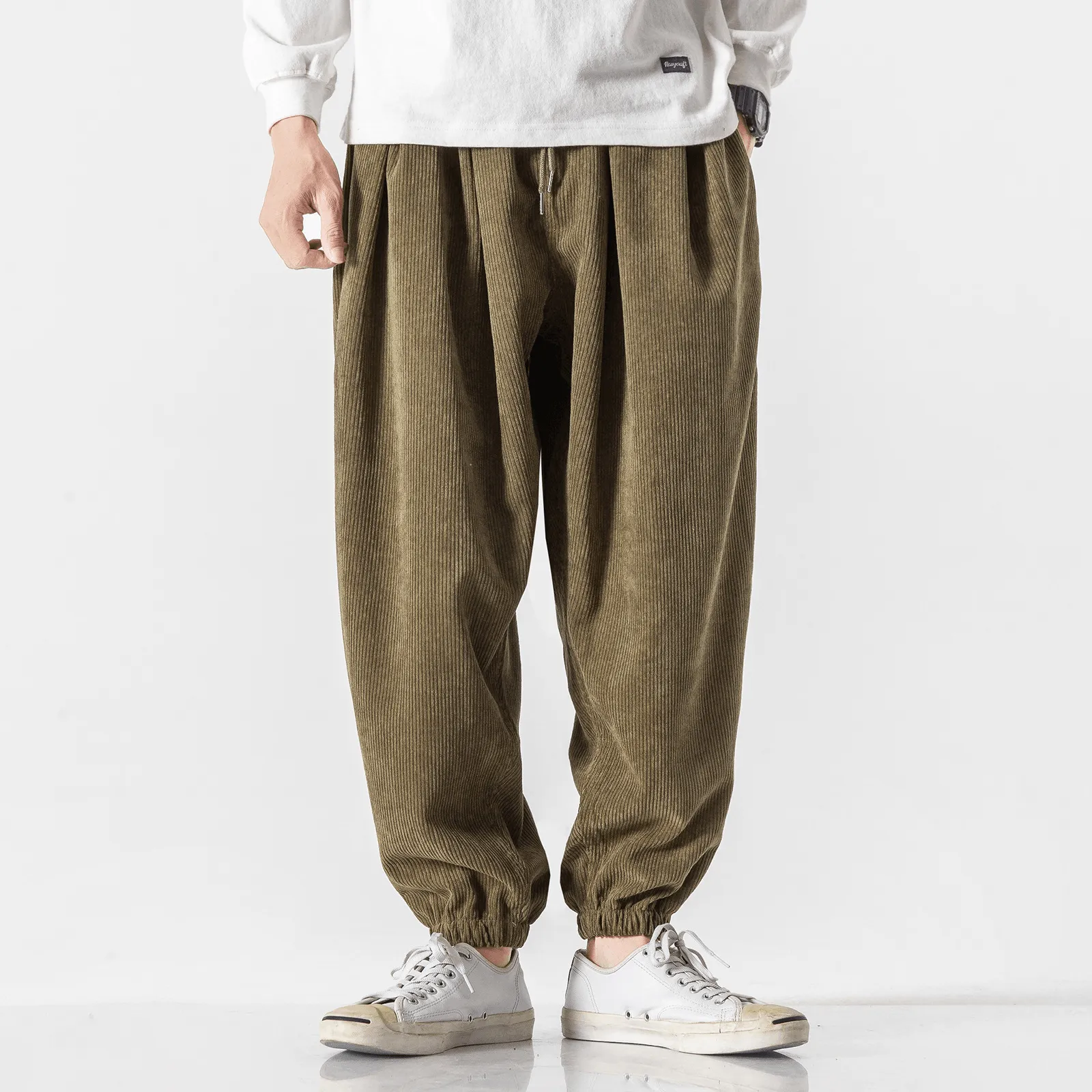 Men'S Casual Pants Loose plus Size Corduroy