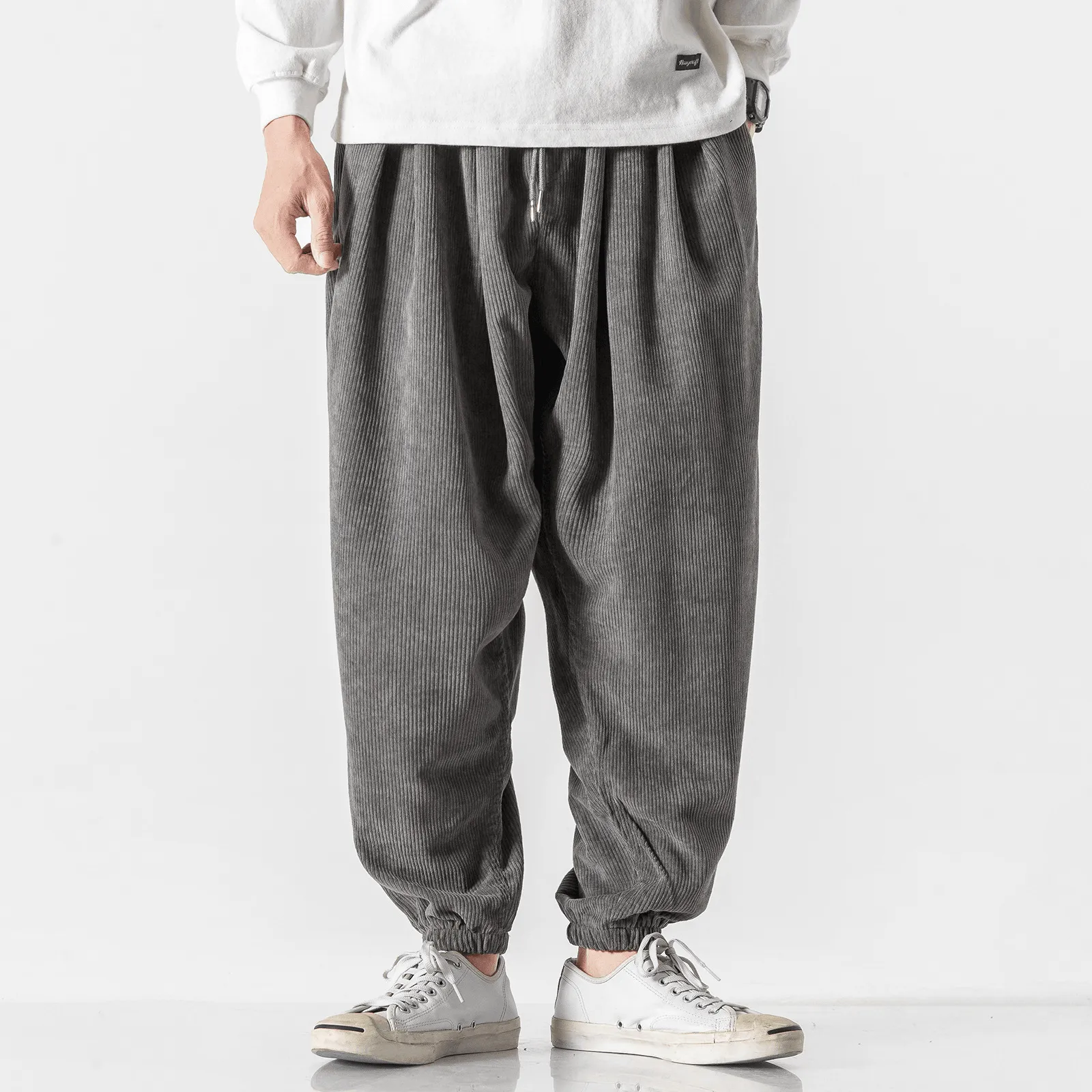 Men'S Casual Pants Loose plus Size Corduroy