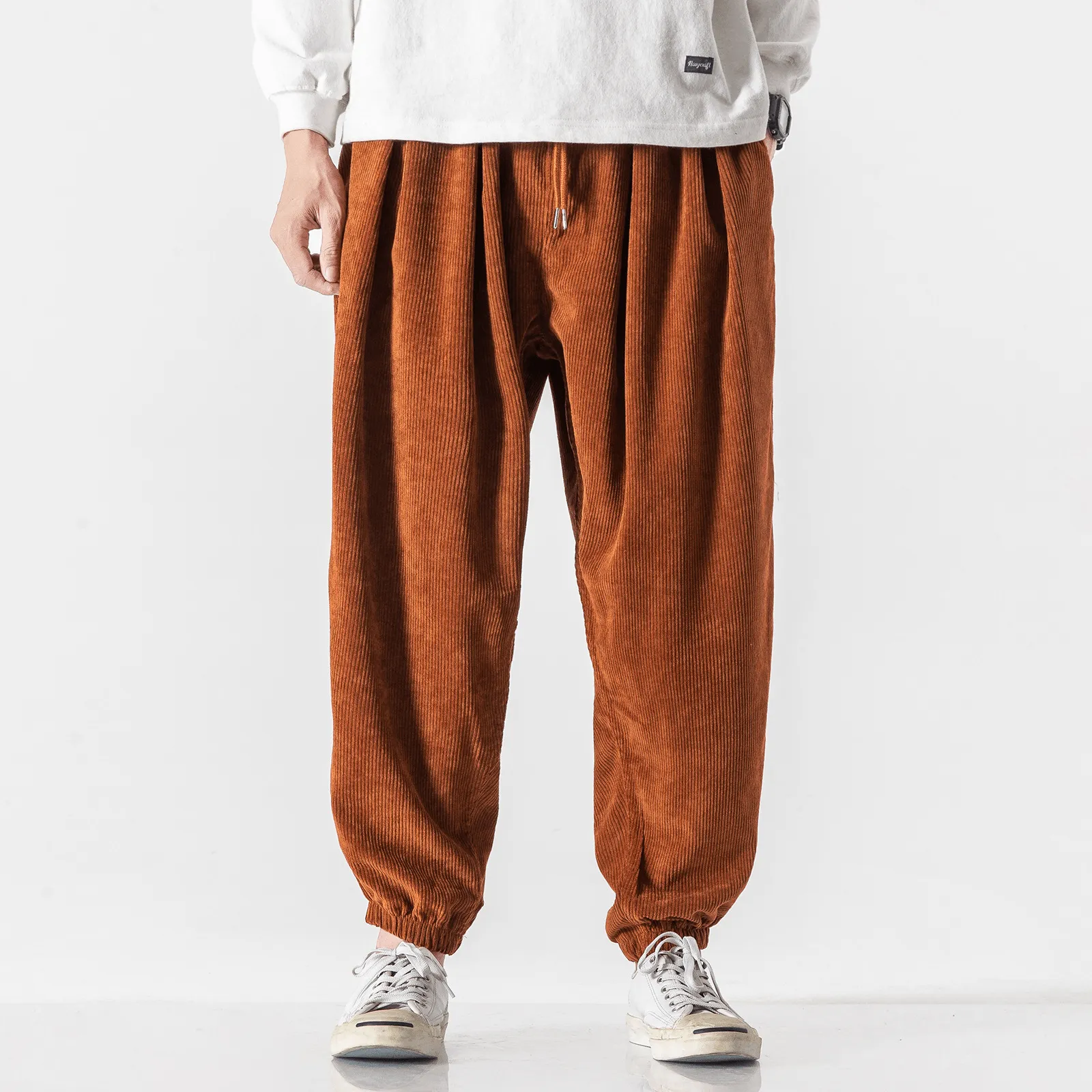 Men'S Casual Pants Loose plus Size Corduroy