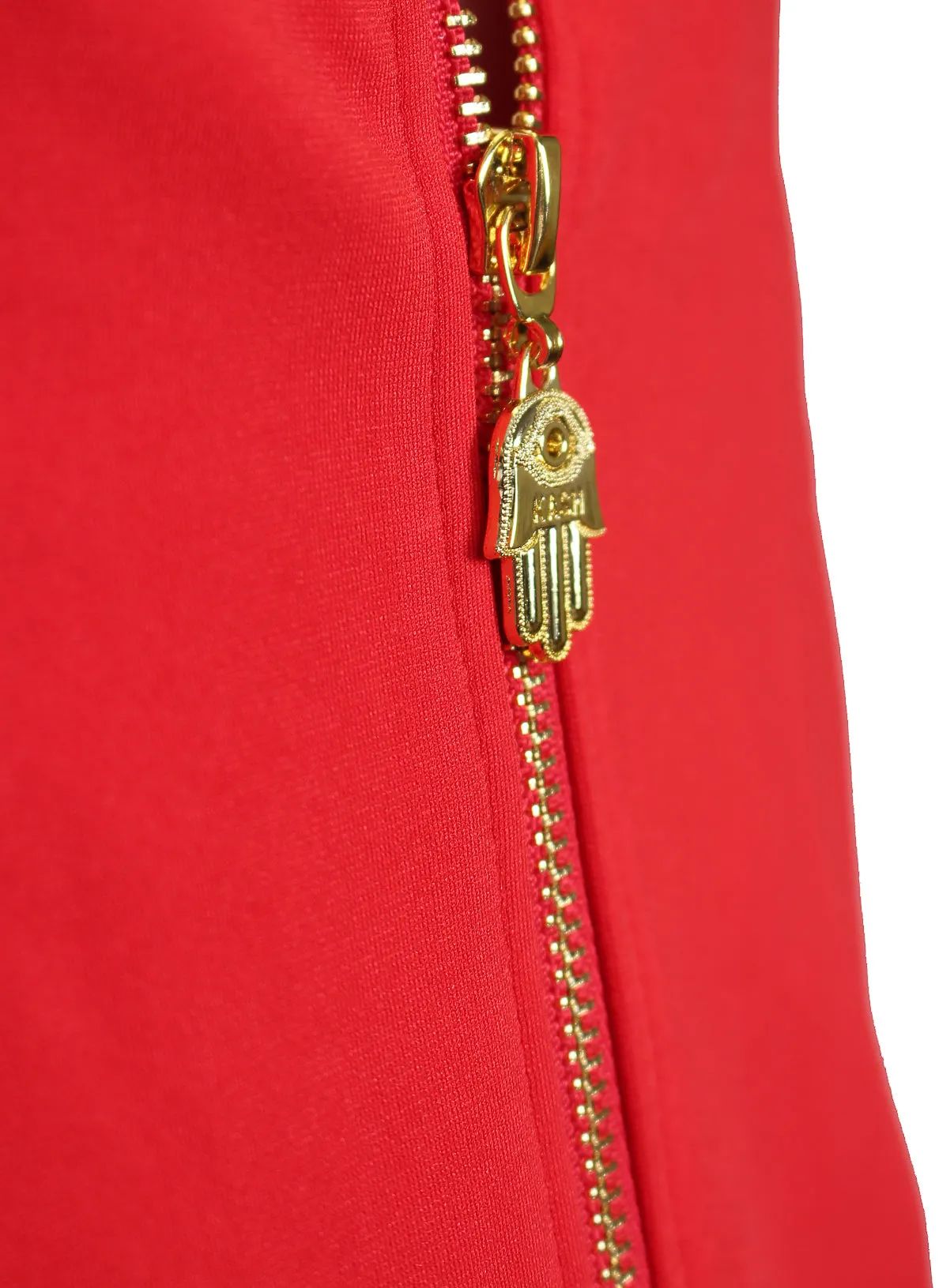 Men's Long Sleeve Icon Track Jacket with HAMSA Hand-Red