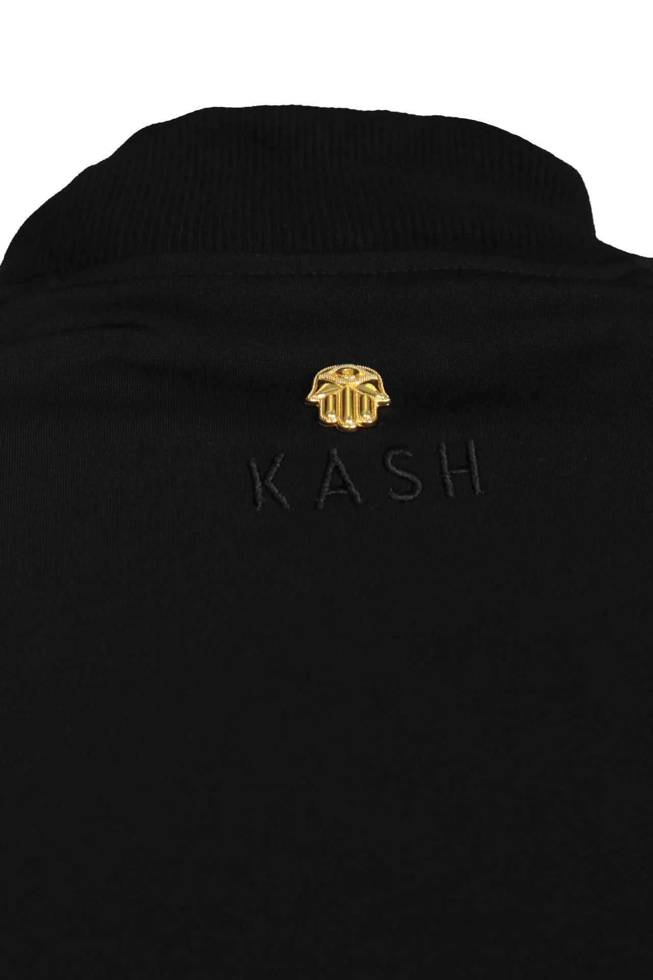 Men's Long Sleeve Track Jacket with Side Stripes-Black
