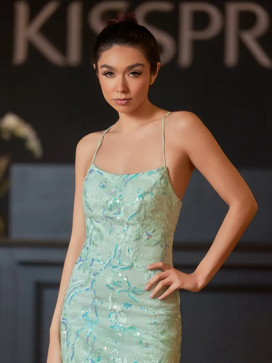 Mermaid Scoop Lace Long Prom Dresses