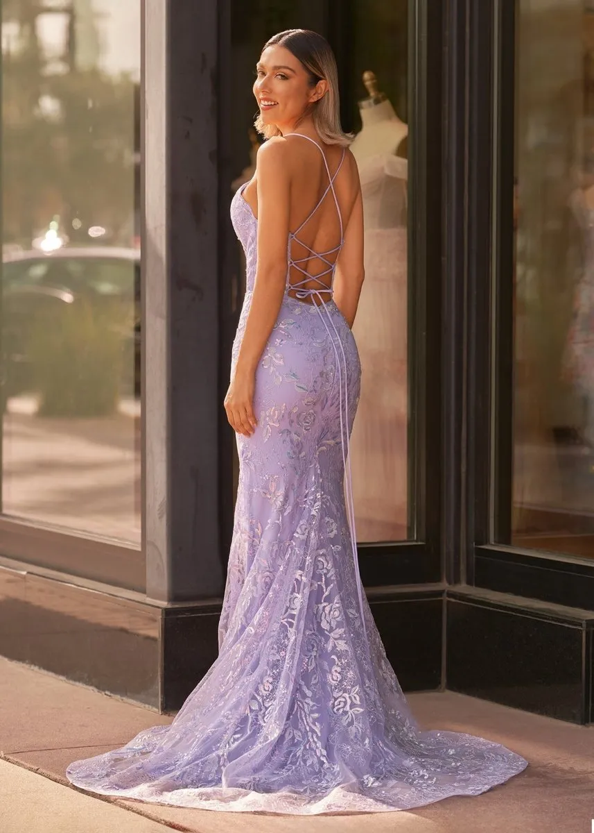 Mermaid Scoop Lace Long Prom Dresses
