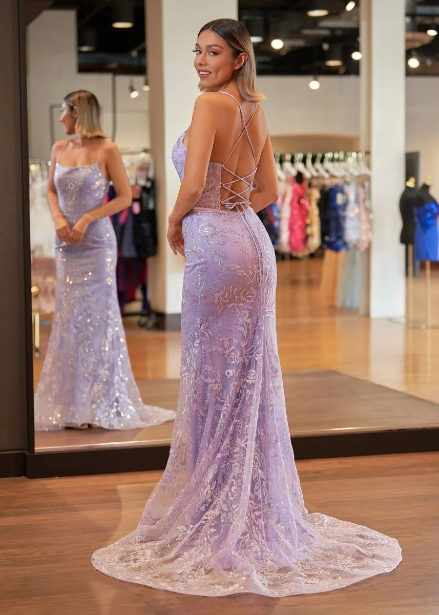 Mermaid Scoop Lace Long Prom Dresses