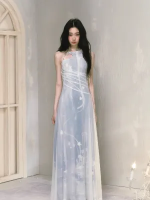 Mesh Printed New Halter Dress