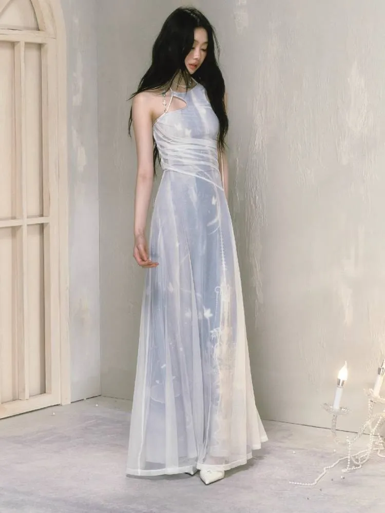 Mesh Printed New Halter Dress