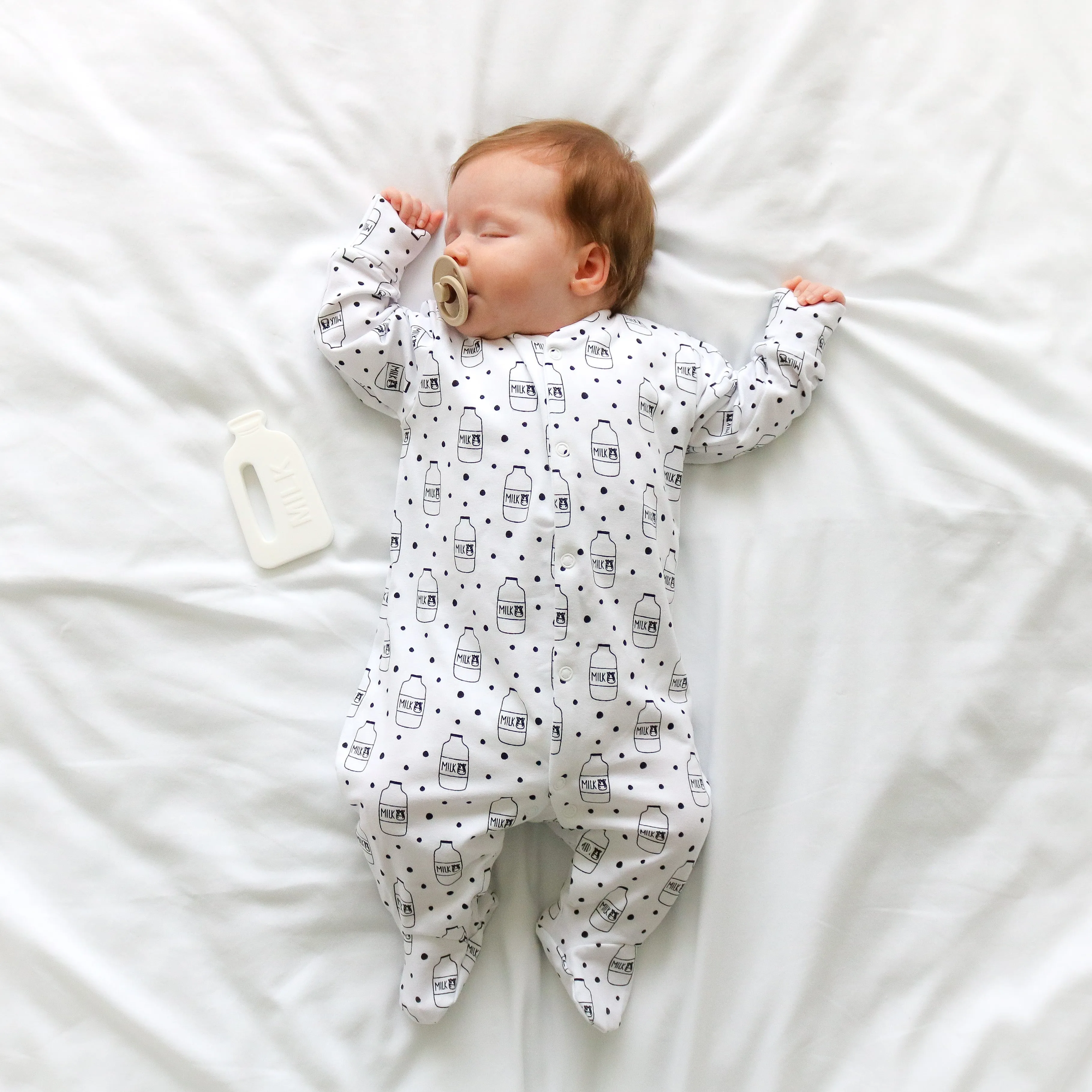 Milk Bottle cotton sleepsuit