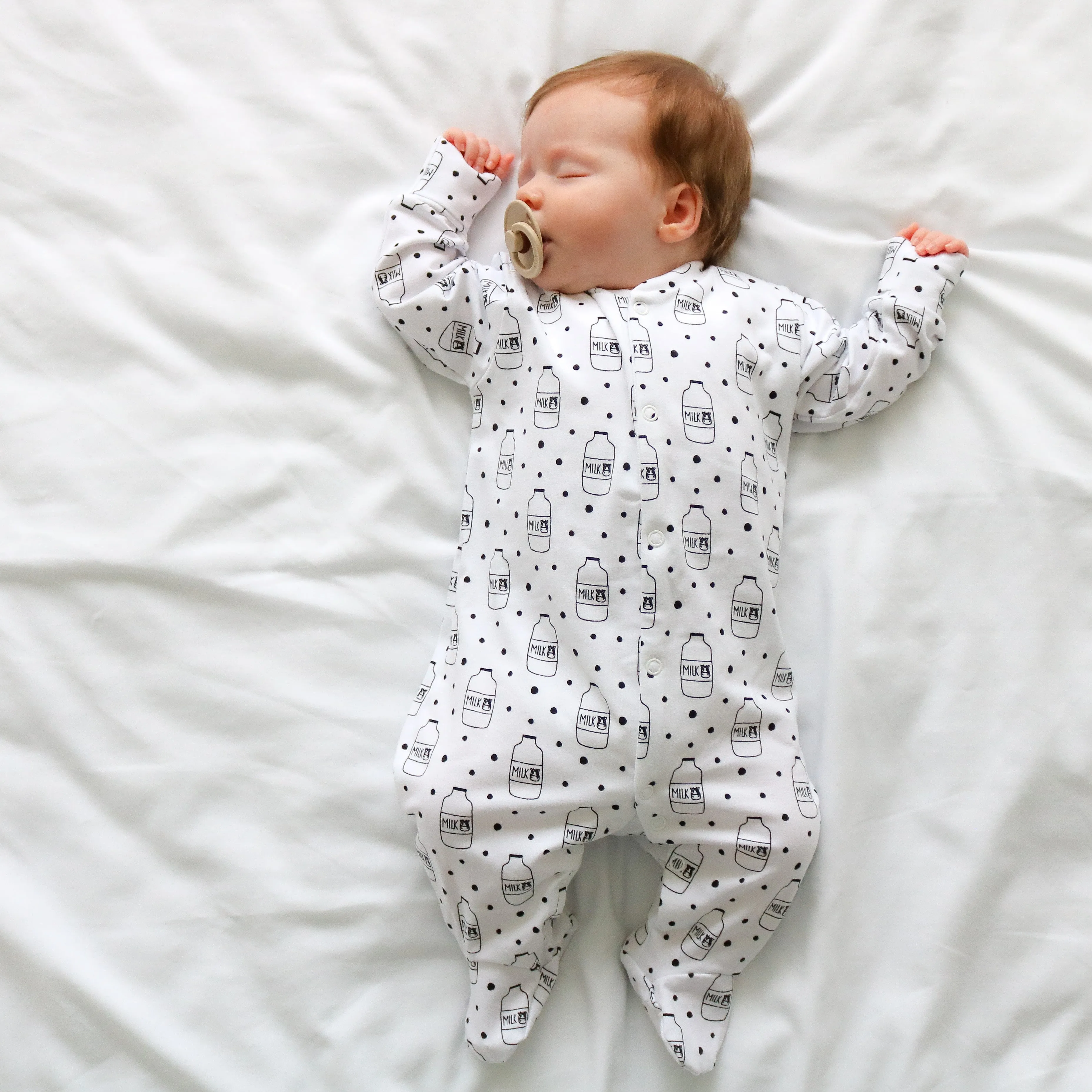 Milk Bottle cotton sleepsuit