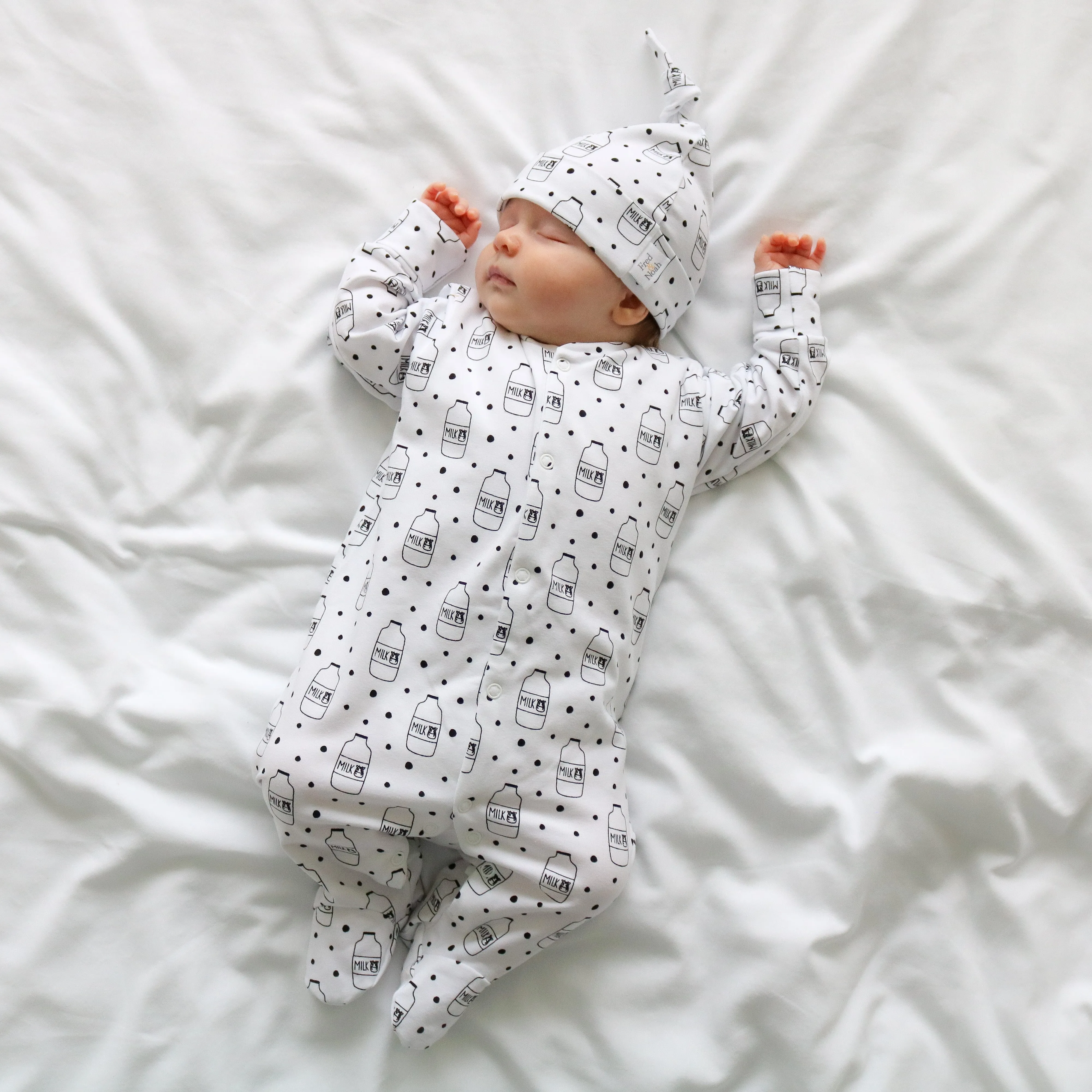 Milk Bottle cotton sleepsuit