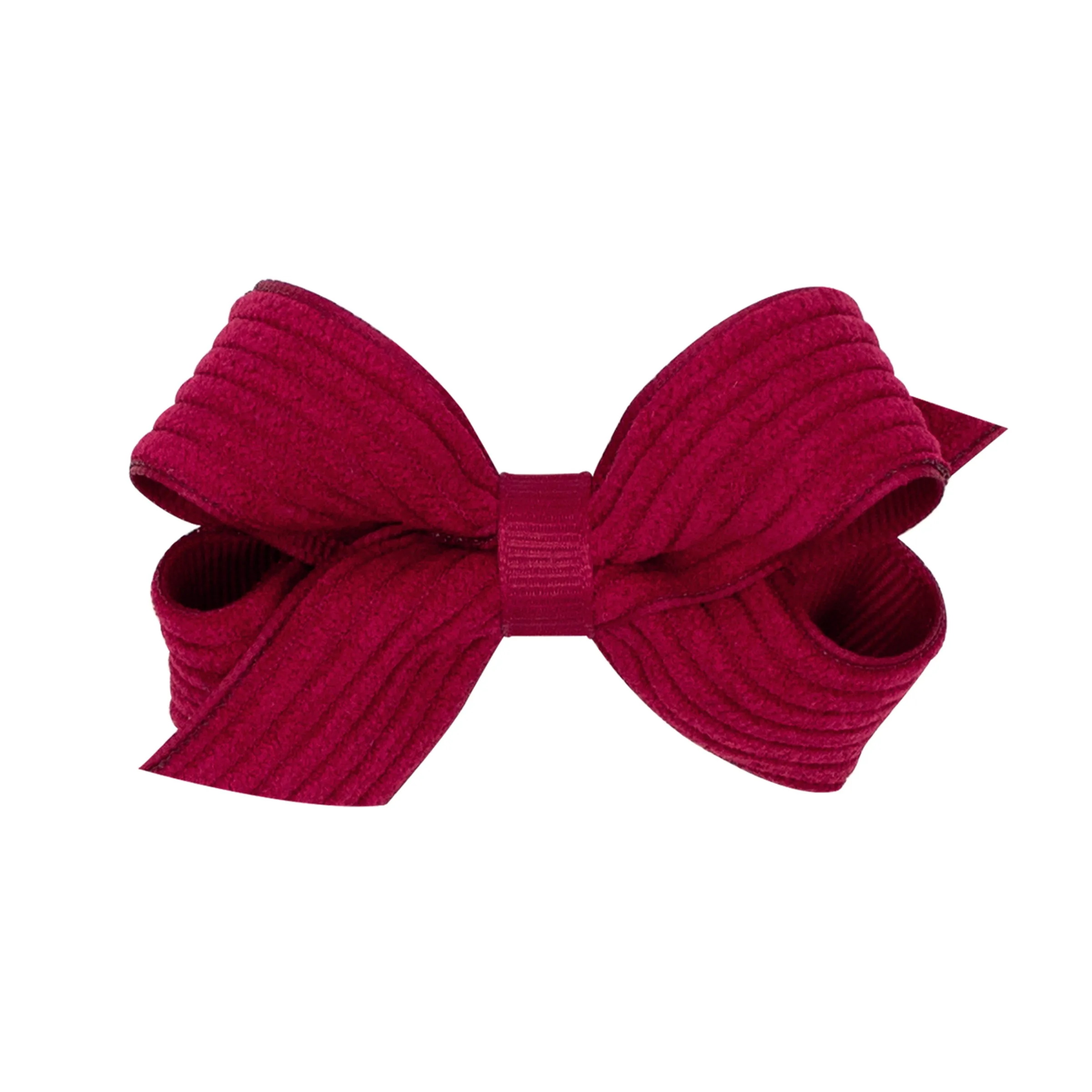 Mini Corduroy Overlay Grosgrain Bow on Clippie