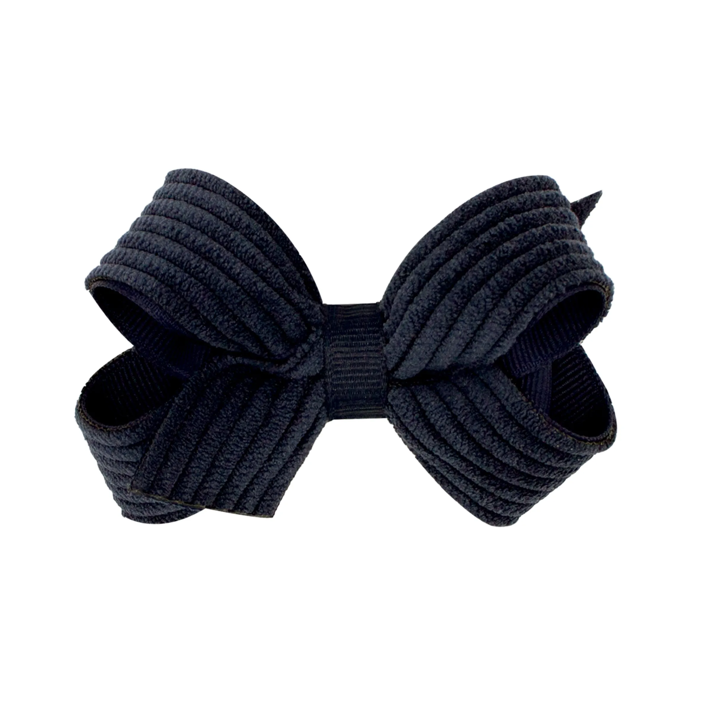 Mini Corduroy Overlay Grosgrain Bow on Clippie