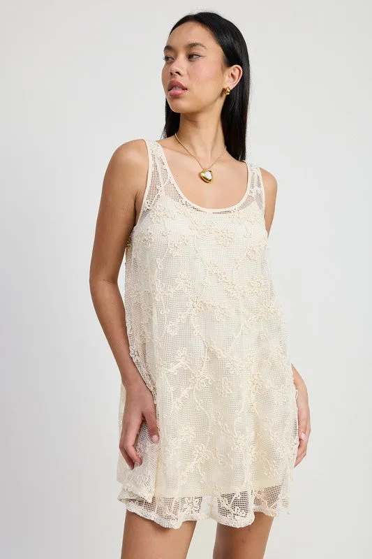 MINI FLORAL CROCHET DRESS