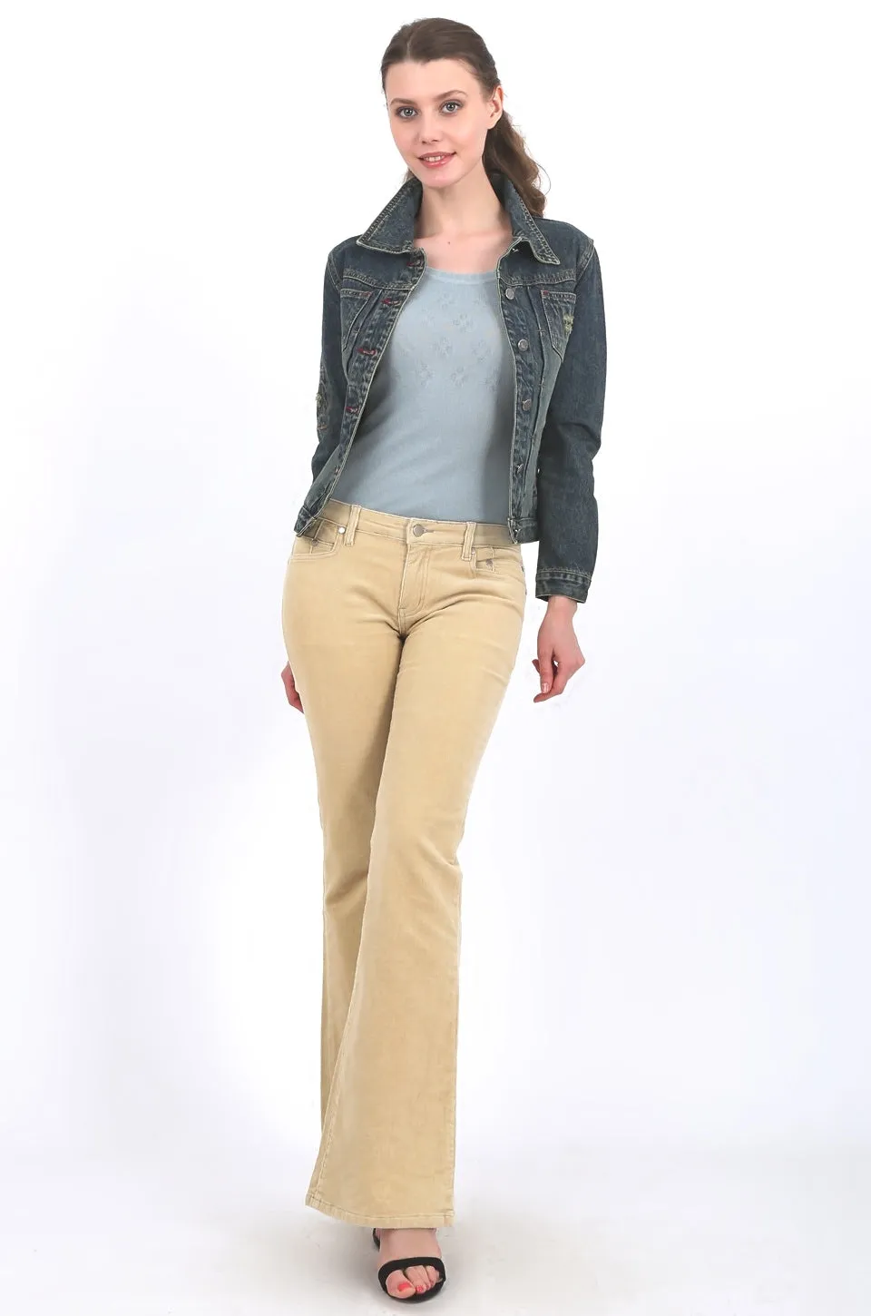 MISS PINKI Arya Bootlegs Corduroy Pants in beige