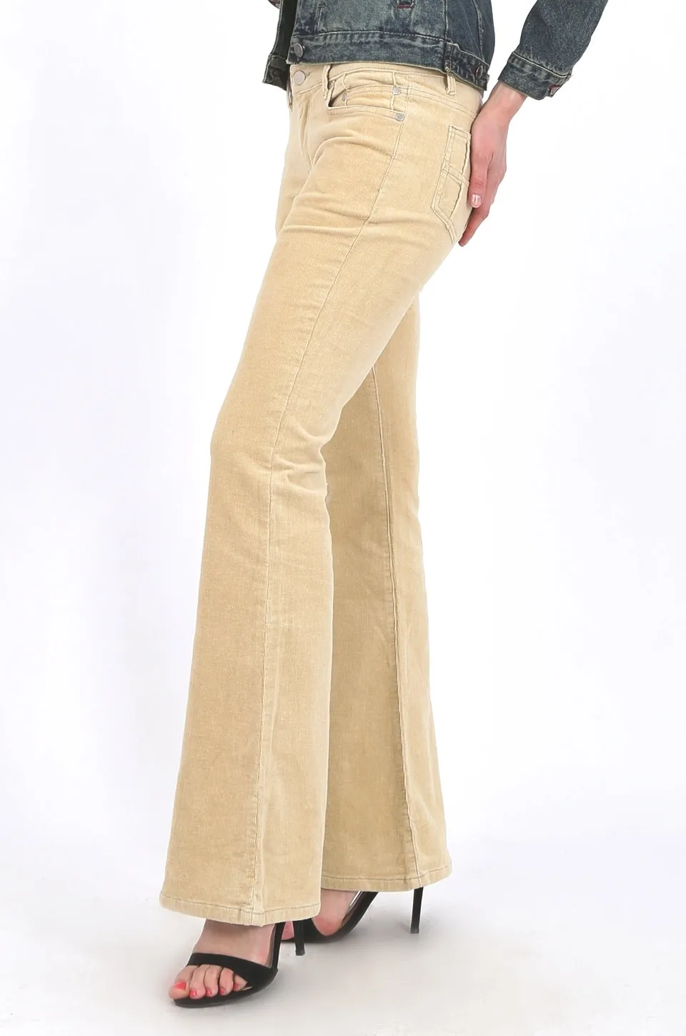 MISS PINKI Arya Bootlegs Corduroy Pants in beige