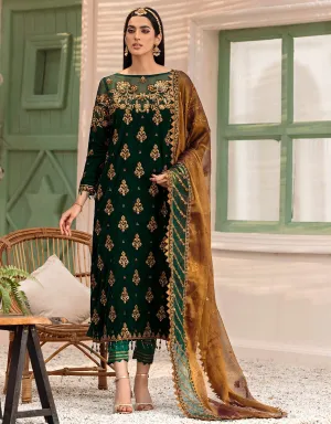 MK-305 | Emaan Adeel Makhmal Collection 2022 | Unstitched & Stitched Embroidered  Valvet Suits