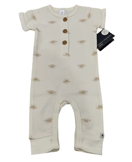 Modern Moments by Gerber Baby Boy / Girl Waffle Romper - Ivory