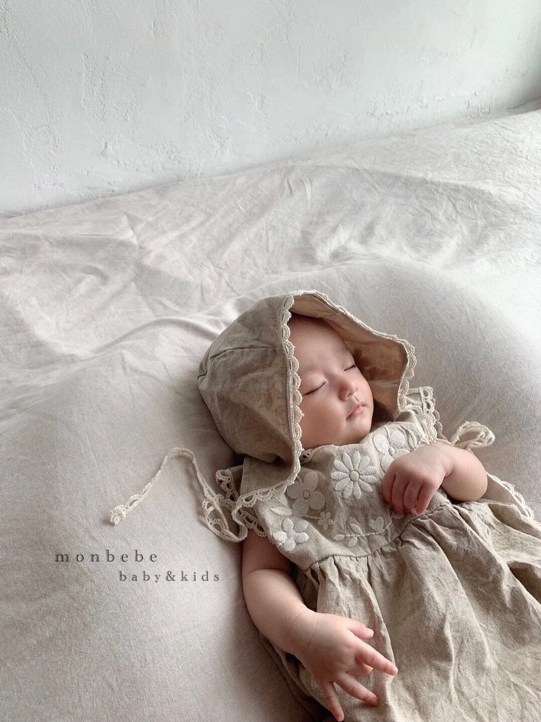 Monbebe Linen Embroidered Romper