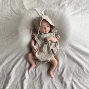 Monbebe Linen Embroidered Romper