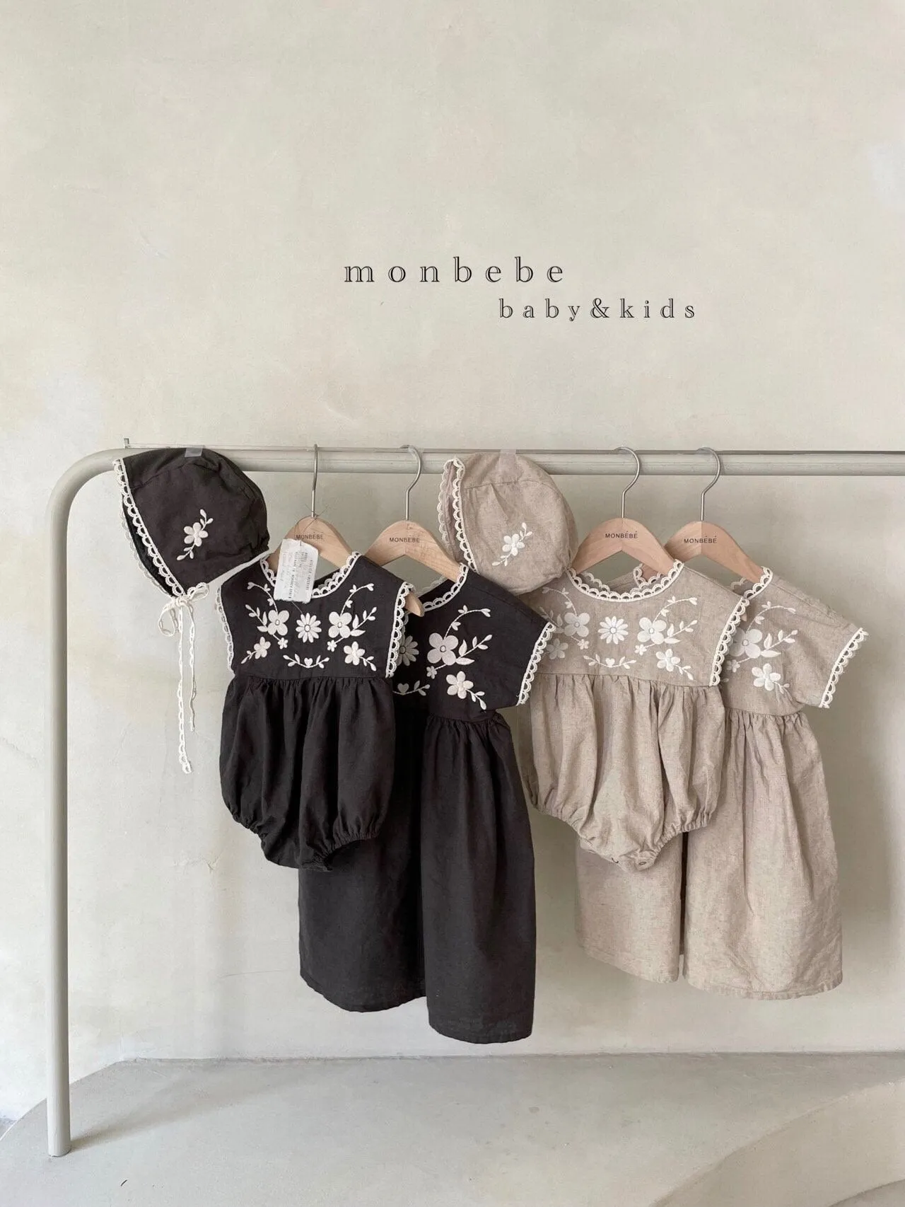 Monbebe Linen Embroidered Romper