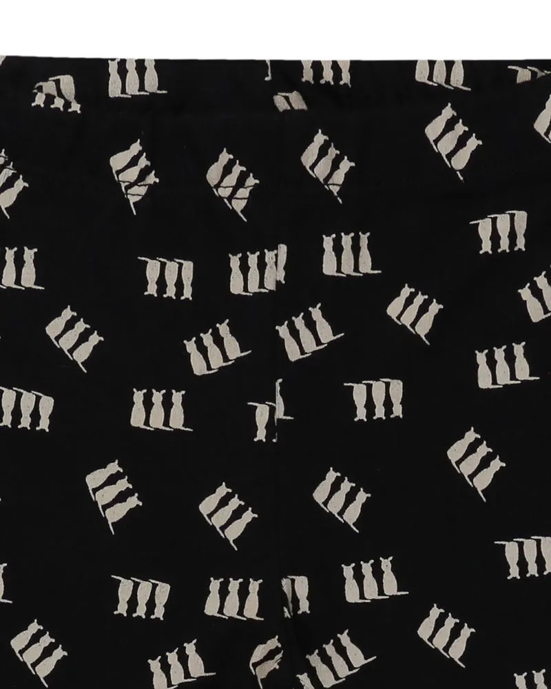 Monochrome 3 Cats Leggings
