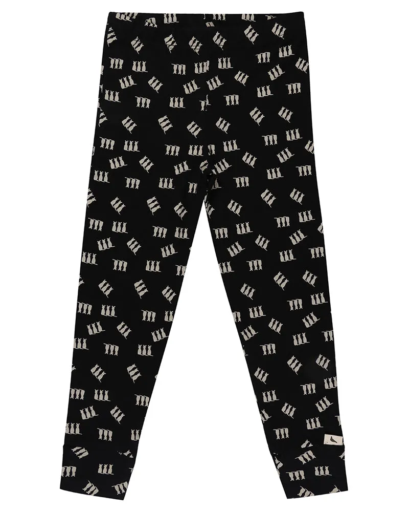 Monochrome 3 Cats Leggings