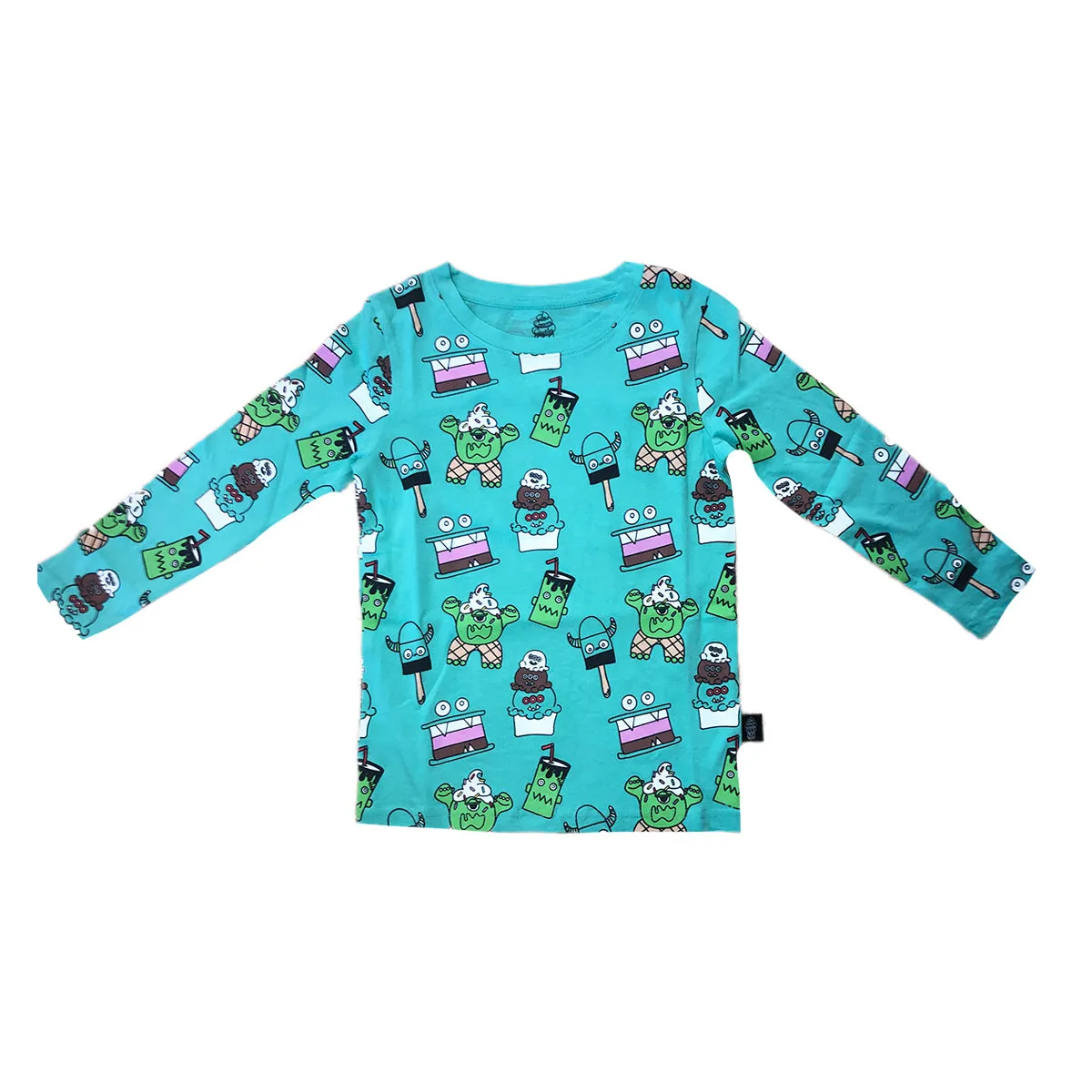 Monster Malts Long Sleeve Tee in Teal