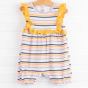 Morgan Bubble Romper, Yellow Stripe