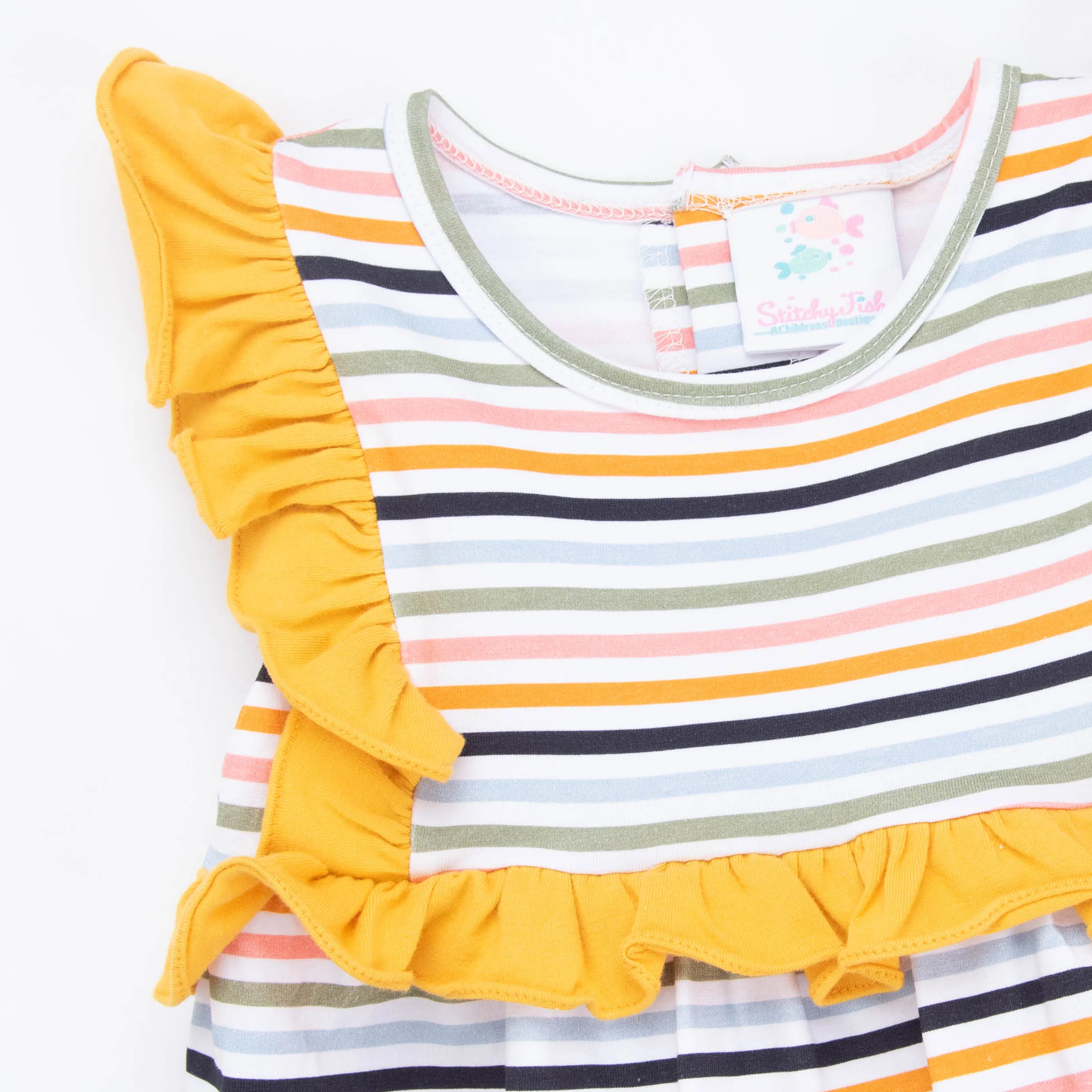 Morgan Bubble Romper, Yellow Stripe