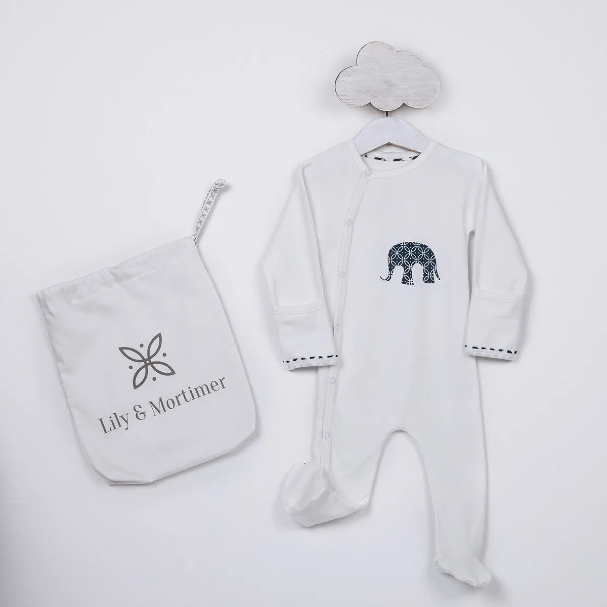 MORTIMER STORY TIME ROMPER-WHITE/NAVY