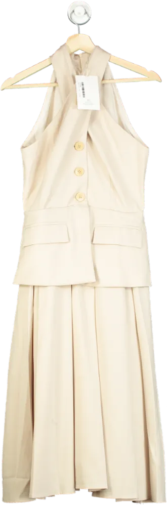 MOTF Beige Halter Neck Dress UK S