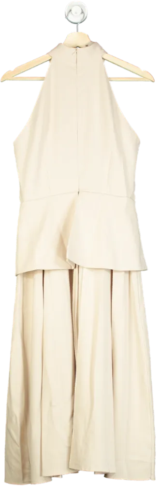 MOTF Beige Halter Neck Dress UK S