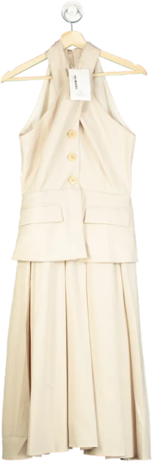 MOTF Beige Halter Neck Dress UK S