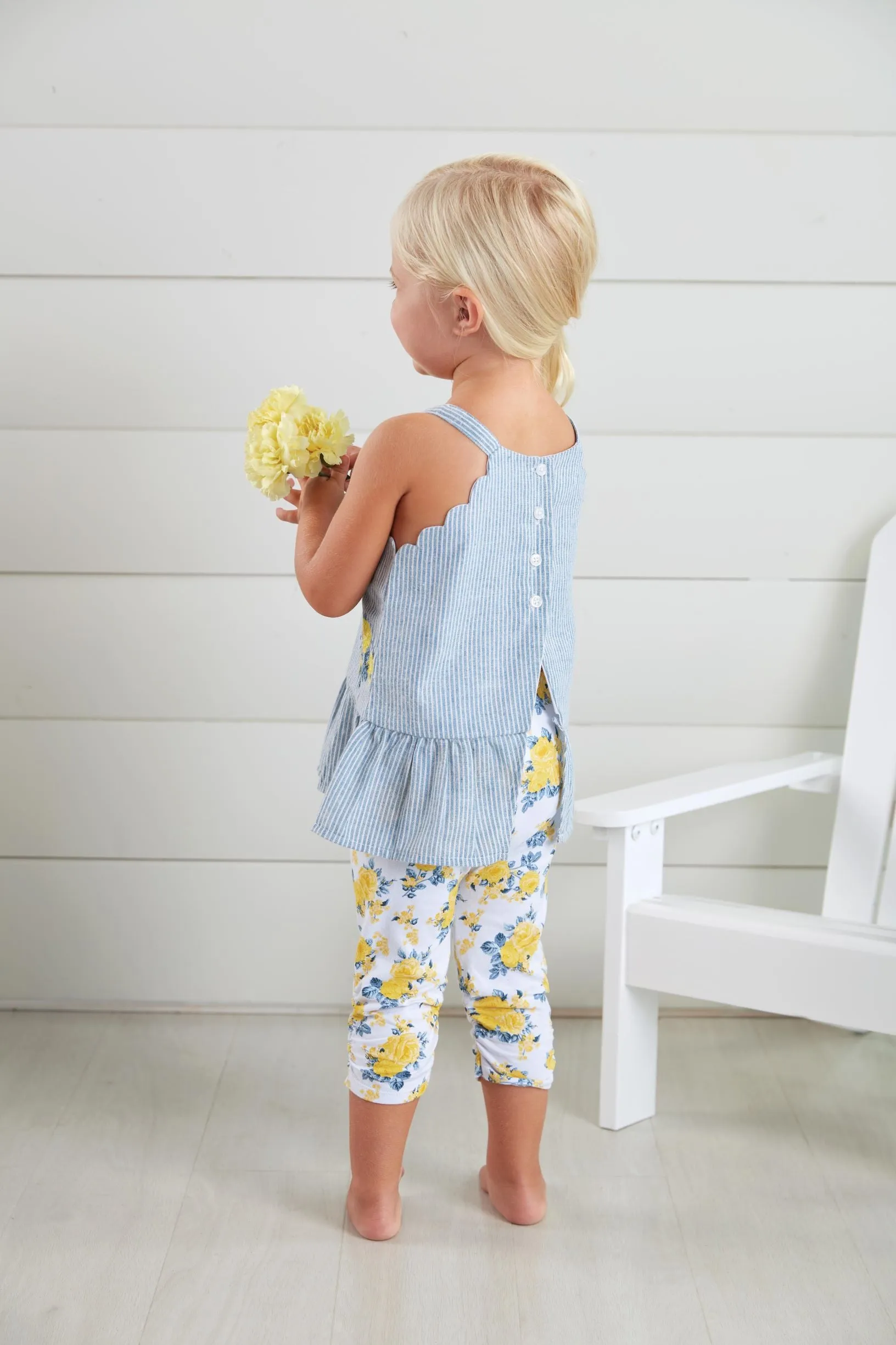 Mud Pie Floral Stripe Top & Legging Set