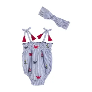 Mud Pie Sail Away Baby Romper Set