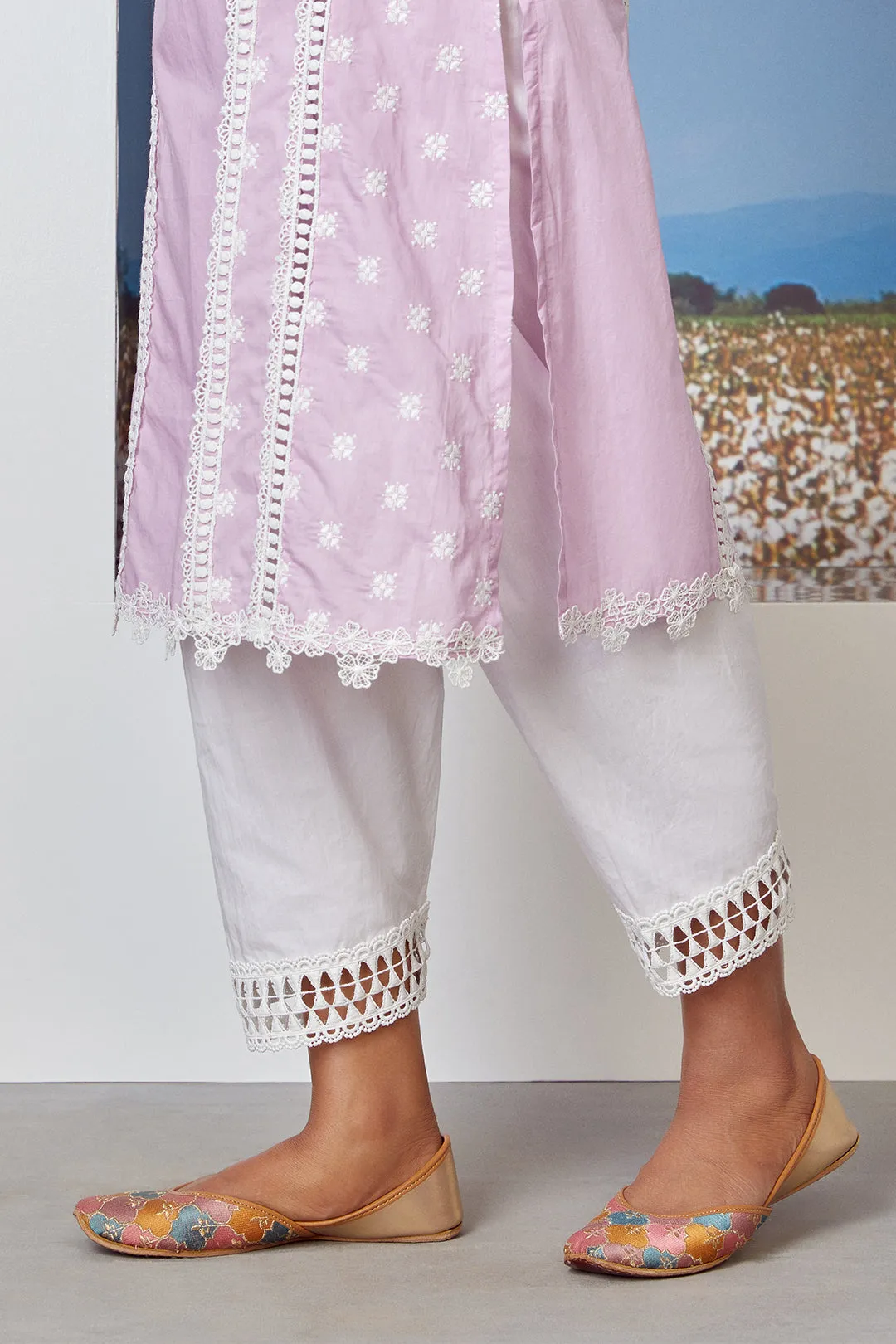 Mulmul Cotton Poetry Lilac Kurta