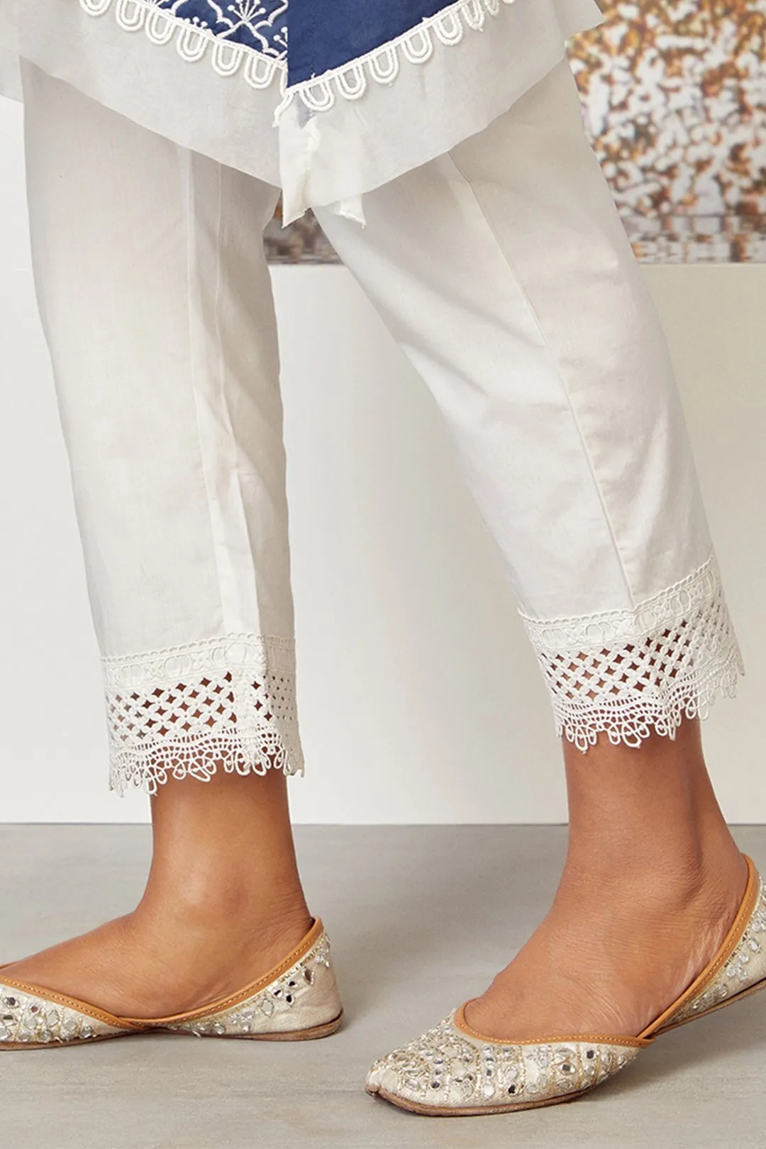 Mulmul Cotton Sage Pyajama White
