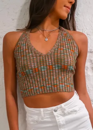 MULTI COLORED WIDE RIB CROPPED TANK