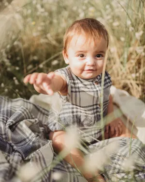 Multicolour Brushed Check Print Romper
