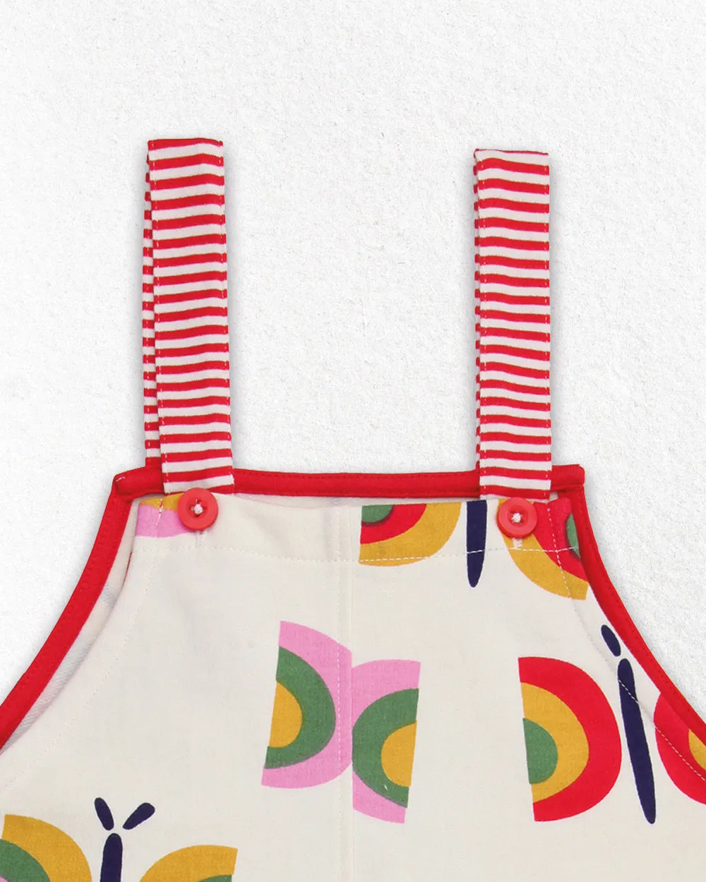 Multicoloured Butterfly Print Dungarees