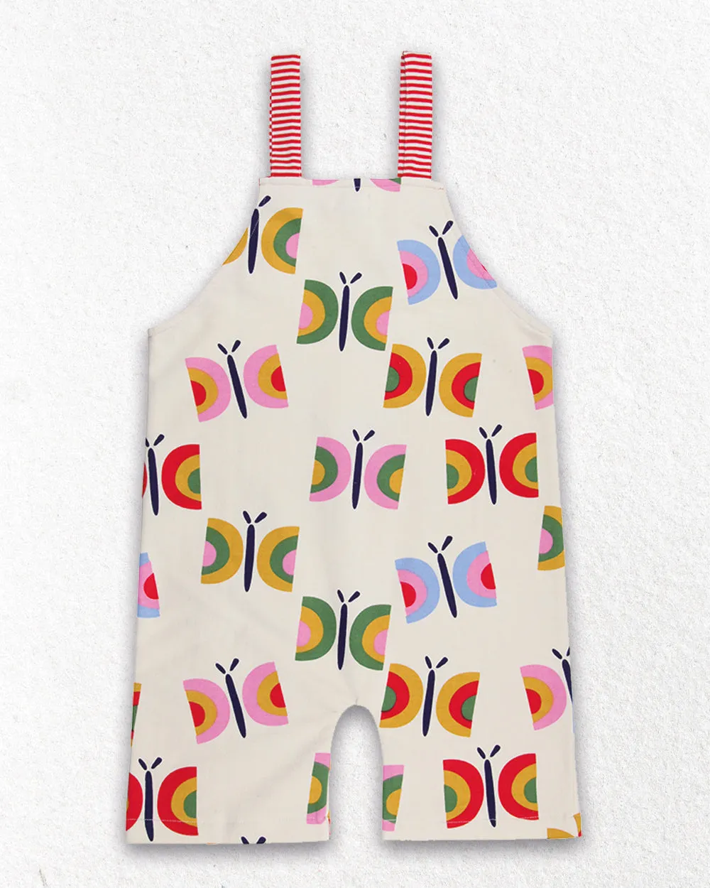 Multicoloured Butterfly Print Dungarees