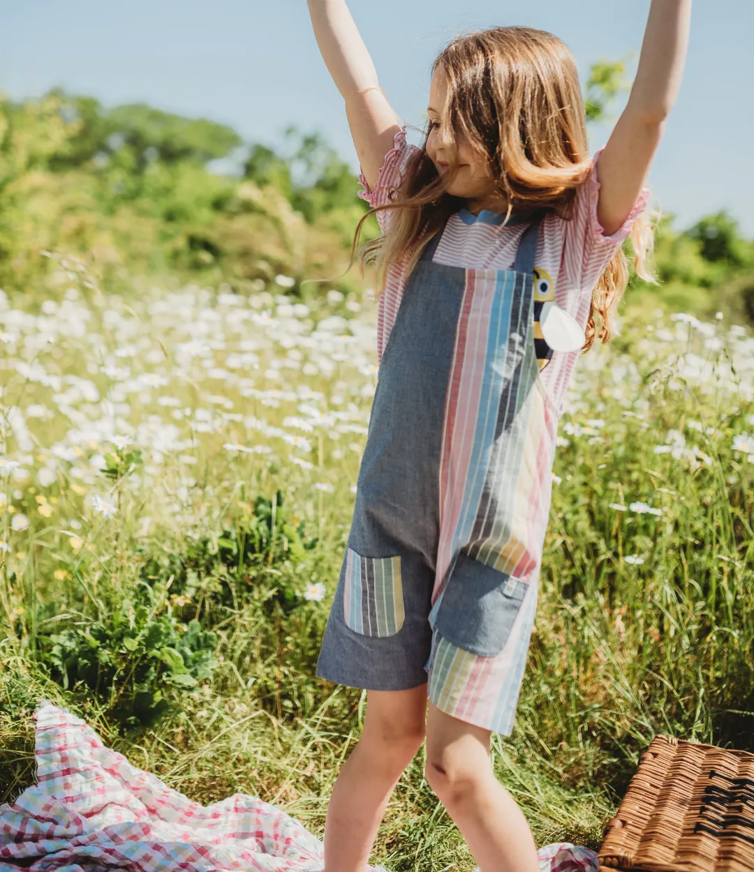 Multicoloured Stripe Print Playsuit