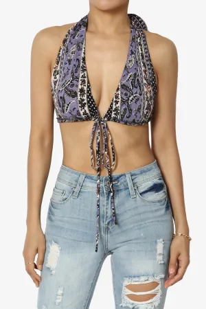 Mumu Printed Halter Bra Top