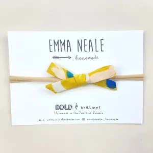 MUSTARD BRUSHSTROKE ORLA BOW HEADBAND