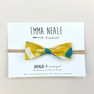 MUSTARD BRUSHSTROKE RUBY BOW HEADBAND