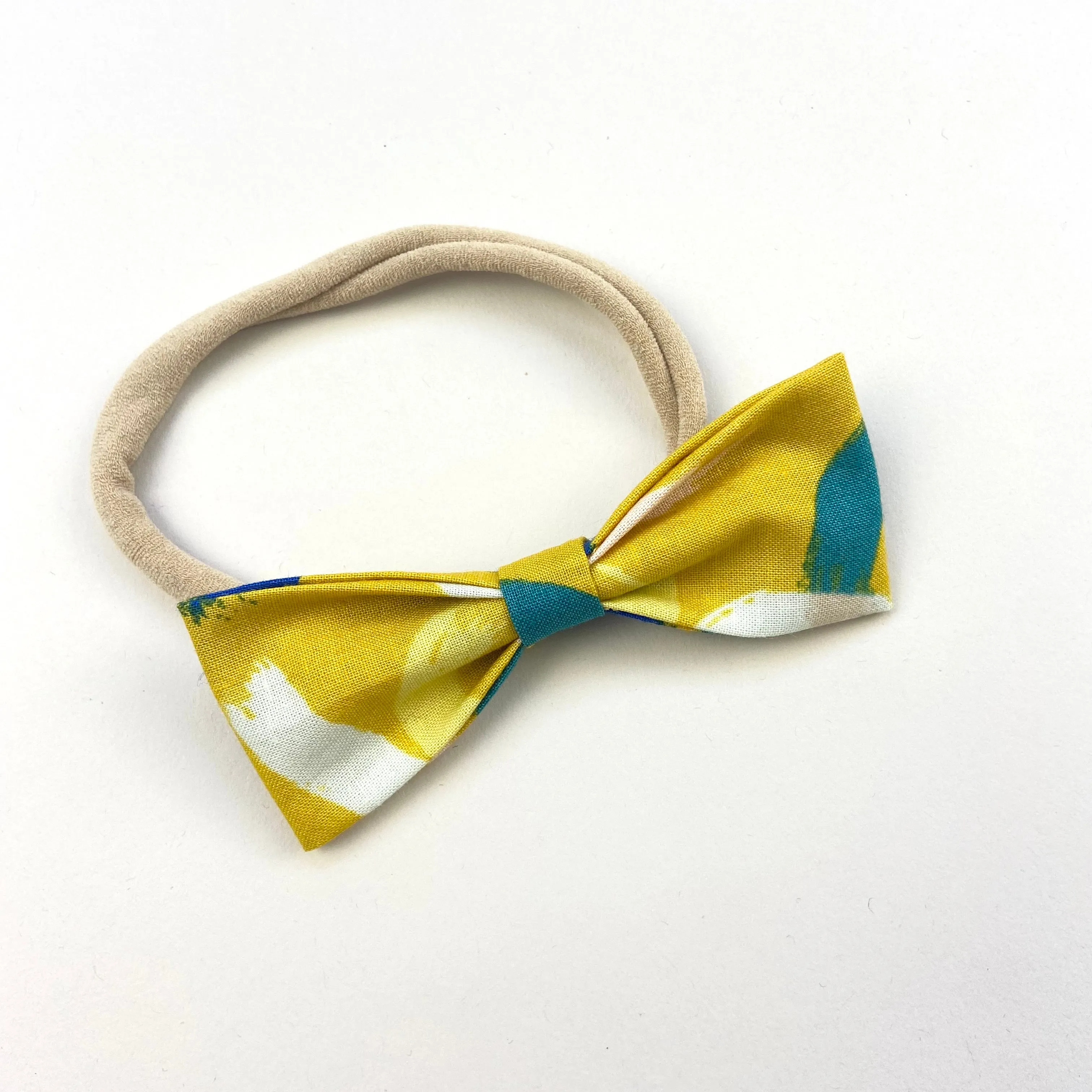 MUSTARD BRUSHSTROKE RUBY BOW HEADBAND