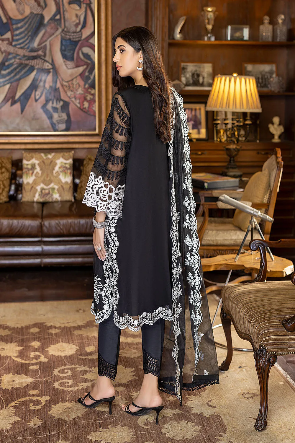 Mystique Noir | Azure Luxe Embroidered 3pcs Collections 2023