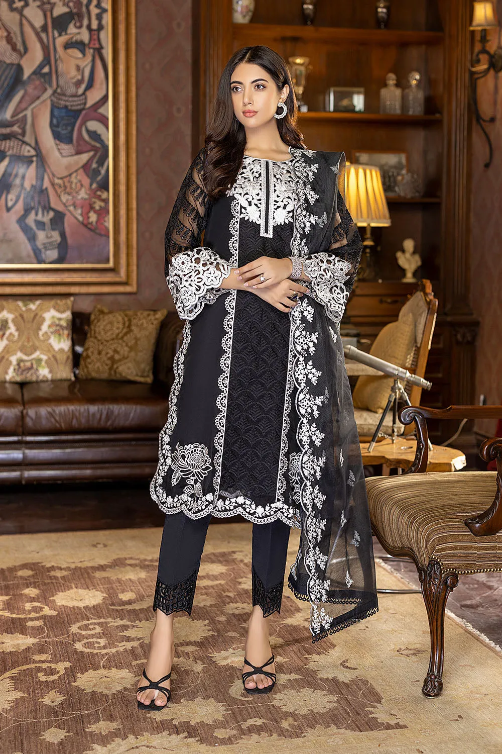 Mystique Noir | Azure Luxe Embroidered 3pcs Collections 2023