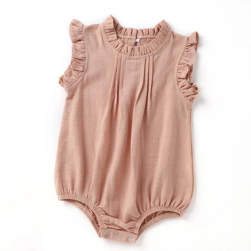 Natural Cotton Baby Romper- Sleeveless and Long Sleeve
