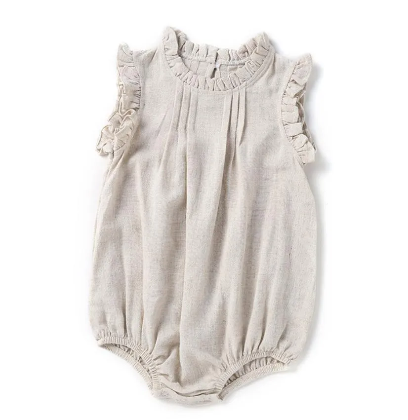 Natural Cotton Baby Romper- Sleeveless and Long Sleeve