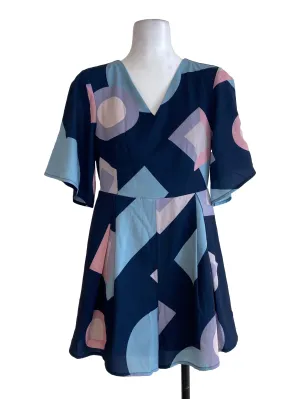 Navy Blue Abstract Rompers TSW